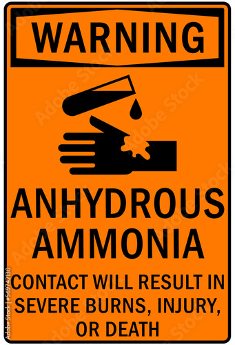 Ammonia sign and labels anhydrous ammonia