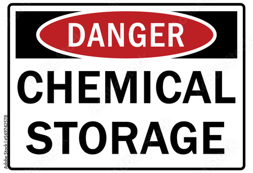 Chemical storage sign and labels