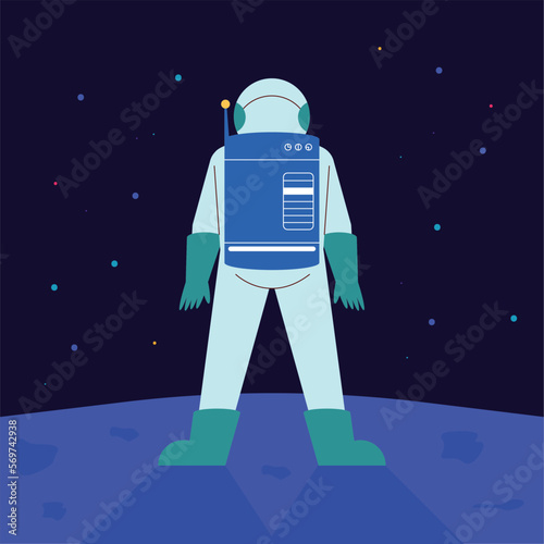 astronaut standing scene