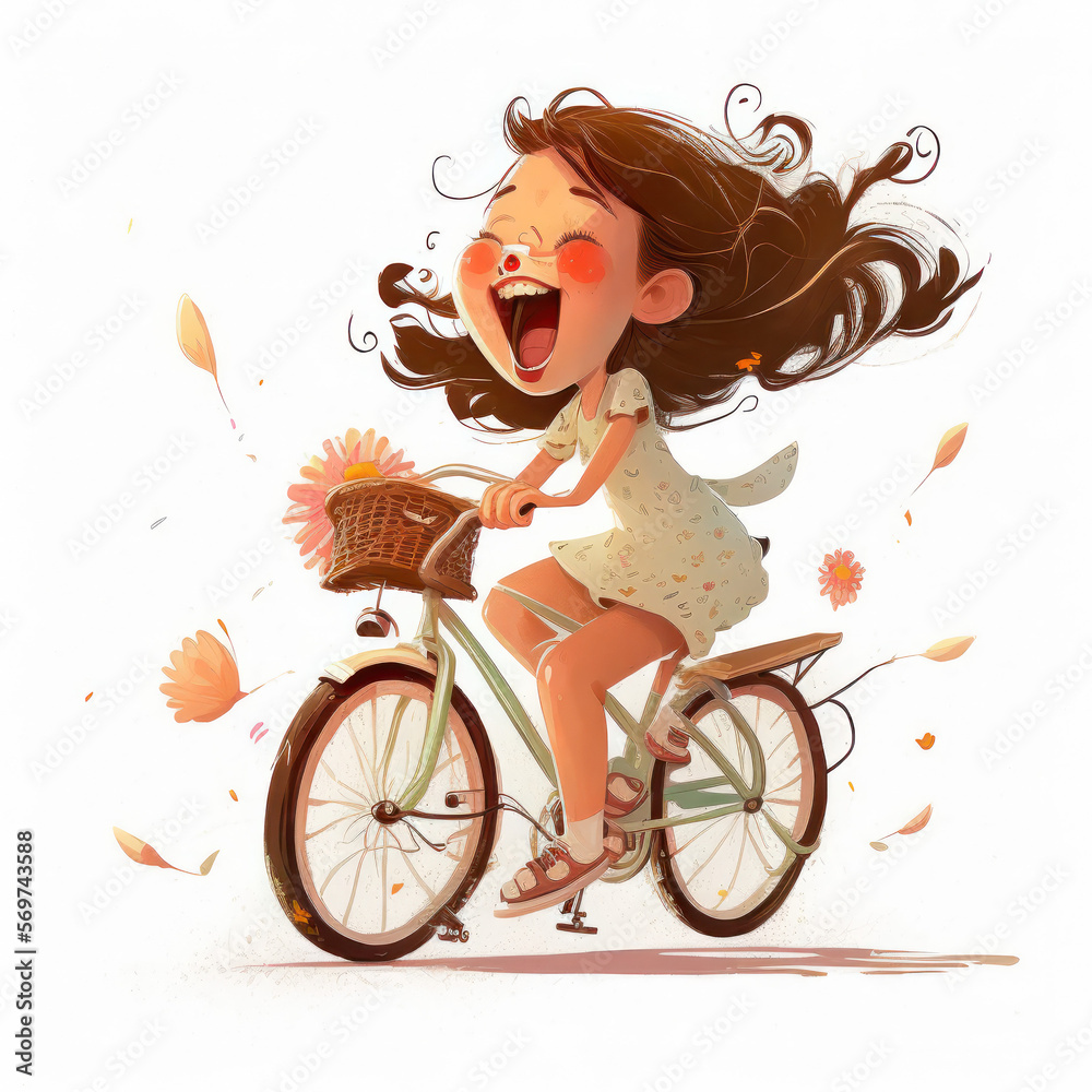 Cute Schoolgirl on a bicycle (AI Generated)