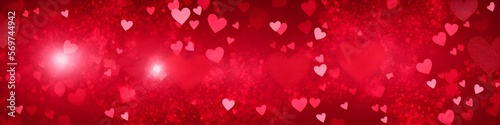 red Heart shapes for valentines day background  generative ai