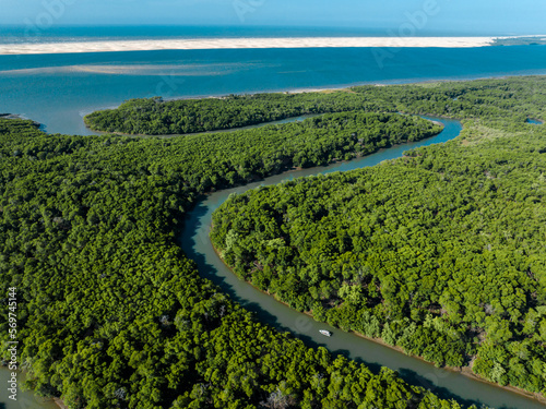 aerial photo in the city of Tutoia Maranhão Brazil in the Delta do Parnaíba region