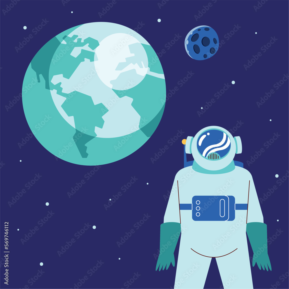 astronaut with earth planet astronaut with earth planet