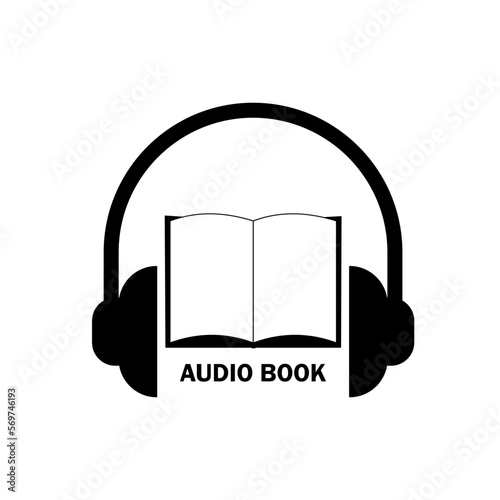 audio book. Podcast voice audio record. Education concept. Vector illustration.