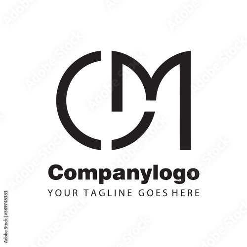 simple black letter gm for logo company design