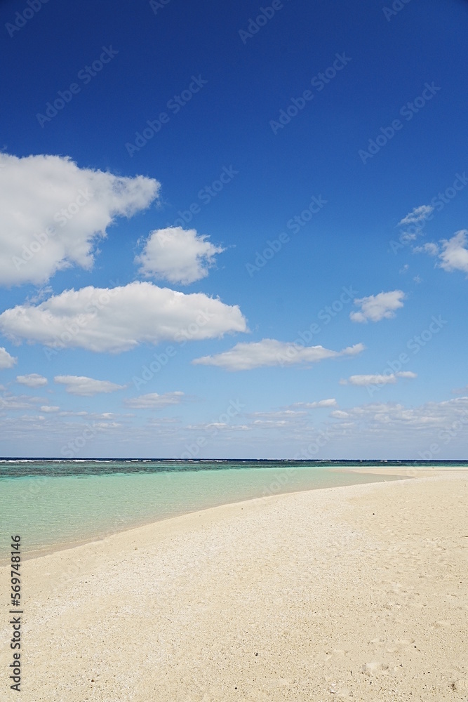 beach with blue sky