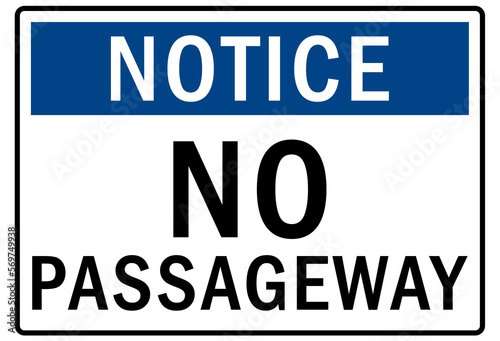 Not an exit sign and labels no passageway