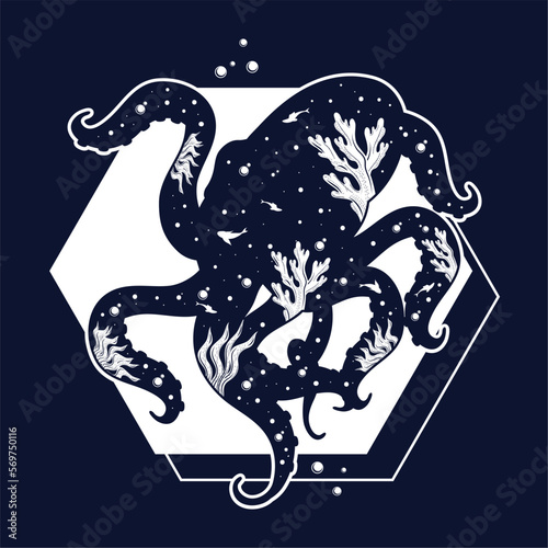 octopus in surreal frame