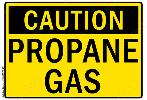 Propane warning sign and labels propane gas