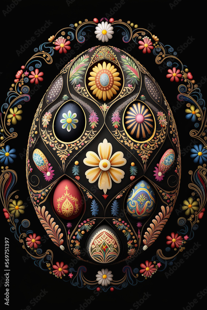 Designer Easter Eggs, Illustration, Generative AI