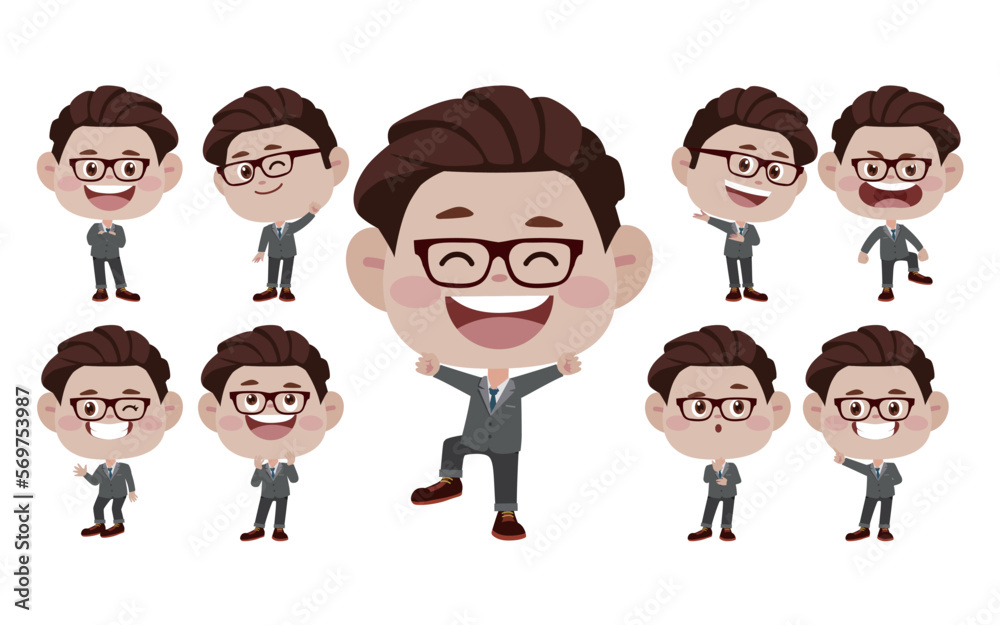 Office worker with different poses Office worker with different poses