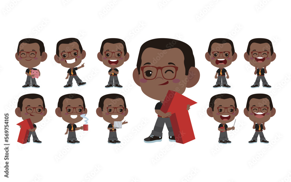 Office worker with different poses Office worker with different poses