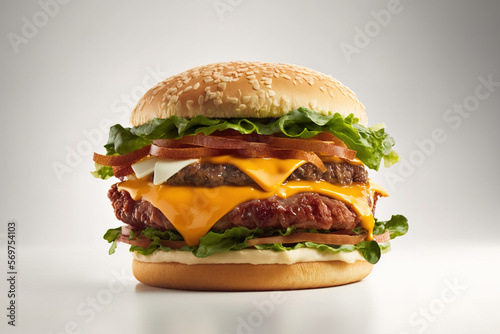 hamburger on a white background © SamuelSouza
