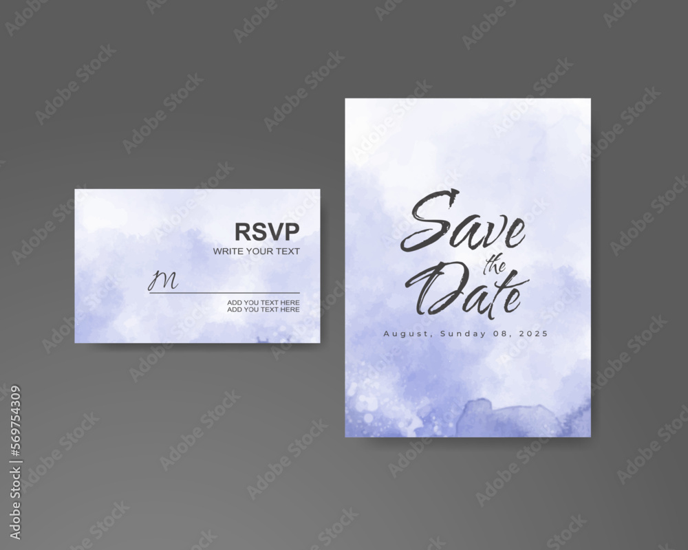 Wedding invitation with abstract watercolor background Wedding invitation with abstract watercolor background