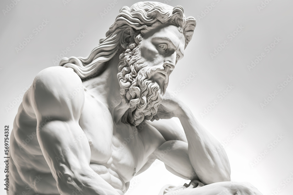 statue of a muscular man with a beard statue of a muscular man with a beard