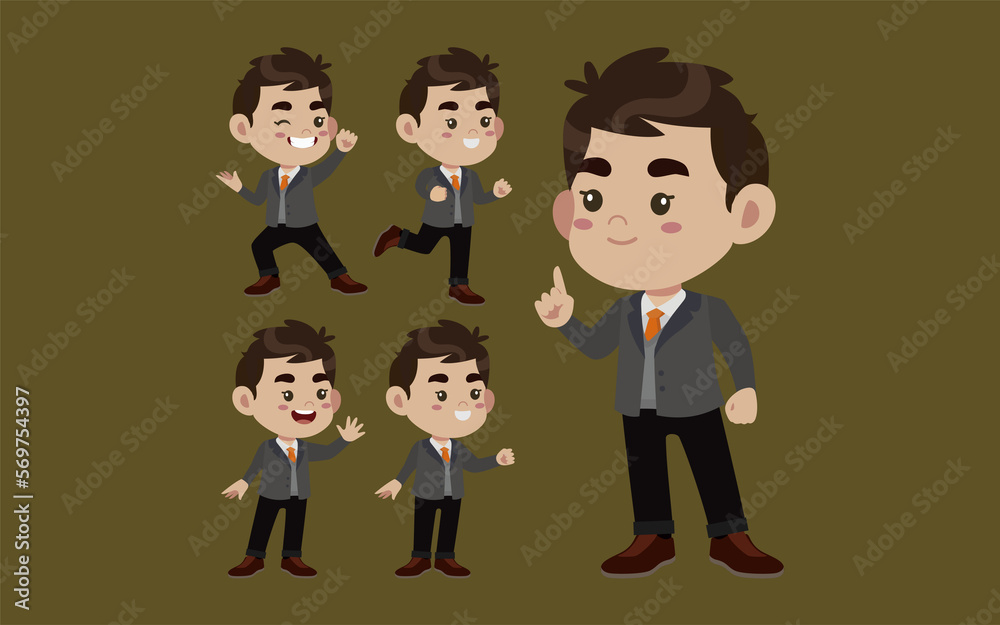 Office worker with different poses Office worker with different poses