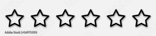 5 star quality rating vector icons set