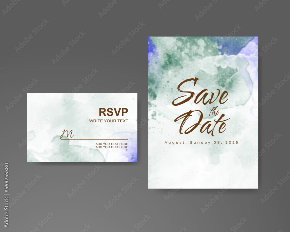 Wedding invitation with abstract watercolor background Wedding invitation with abstract watercolor background