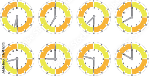 読み方を学習する為の時計の絵