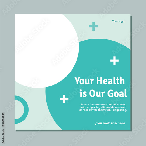 Medical healthcare service social media post template design. Hospital, doctor, clinic and dentist health business promotion flyer poster.