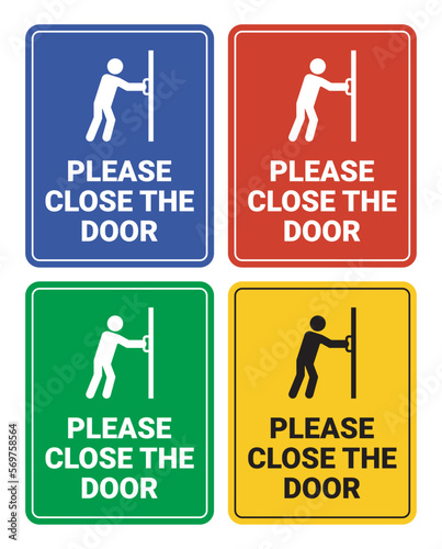 Please Close The Door Sign Collection