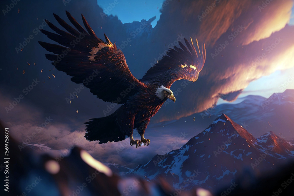 Fototapeta premium eagle in the sky, Generative AI