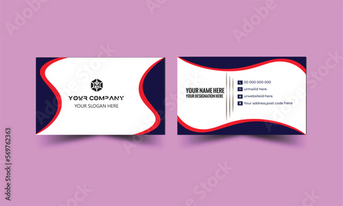Double-sided creative business card template. Portrait and landscape orientation. Horizontal and vertical layout. Vector illustration.