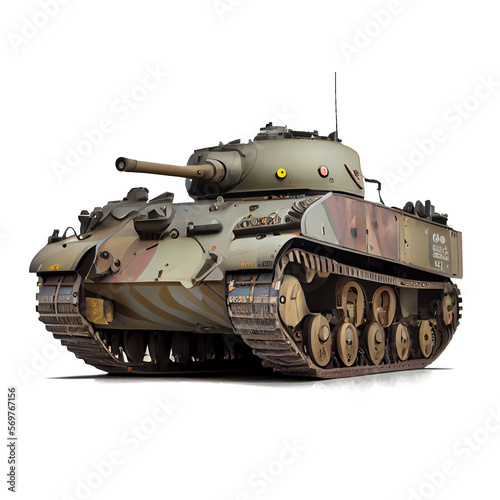 tanks in war On white background AI generator