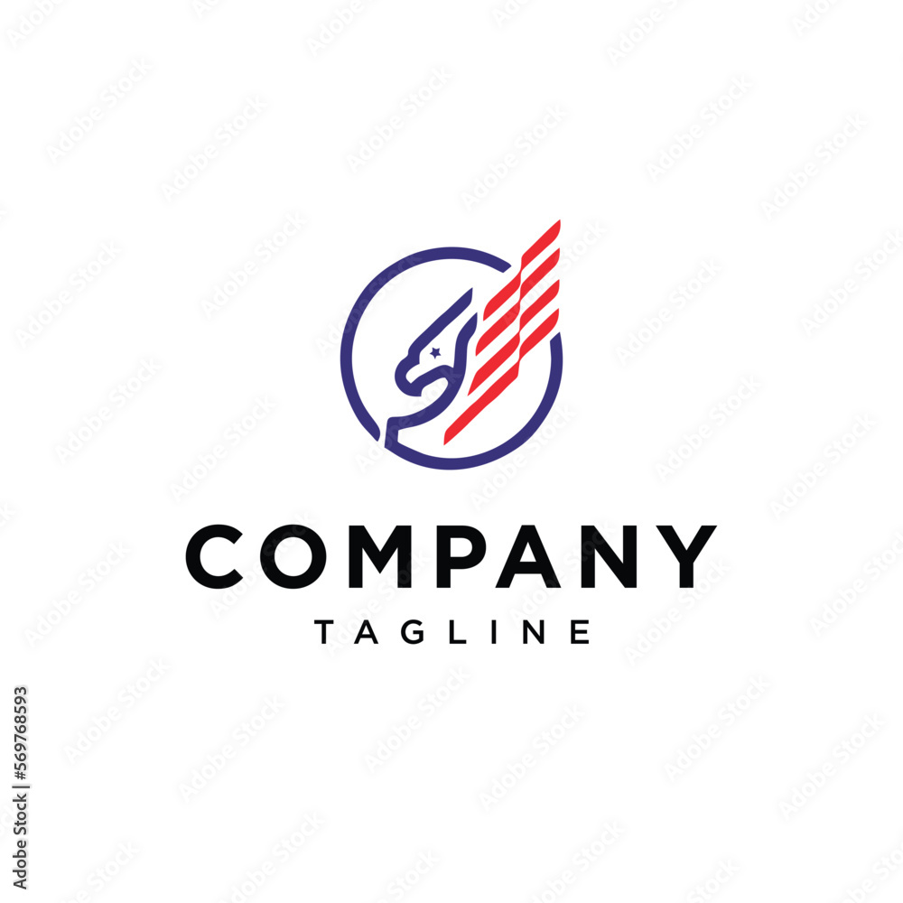 American eagle flag logo vector template.
American eagle flag logo vector template.