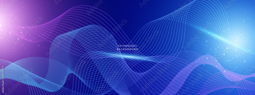 Modern technology circuit board texture background design. Waves flow. Quantum explosion technology. Quantum computer technologies concept. Futuristic blue circuit board background vector motherboard