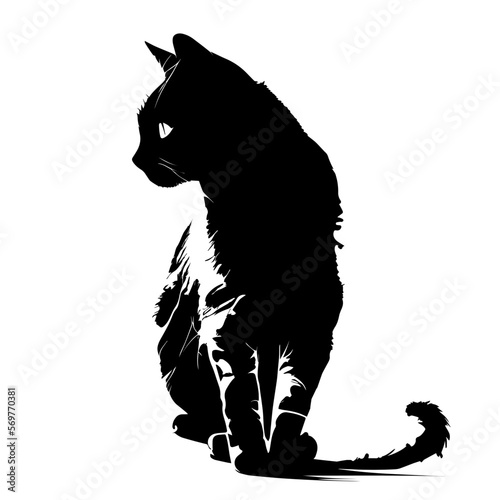 vector image of a black cat
