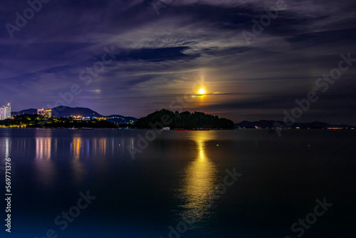full moonnight view of the sea