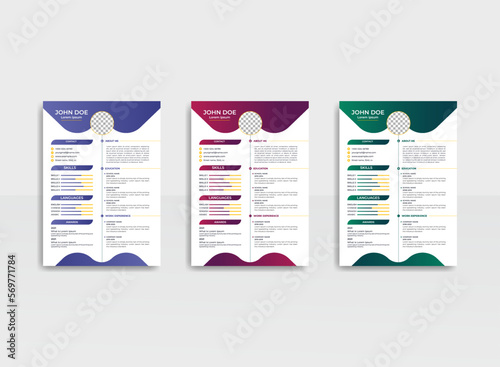 Clean and simple creative cv template design
