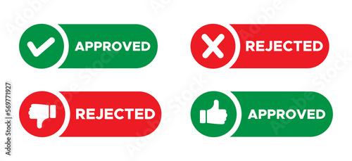  Approved and rejected graphic icons