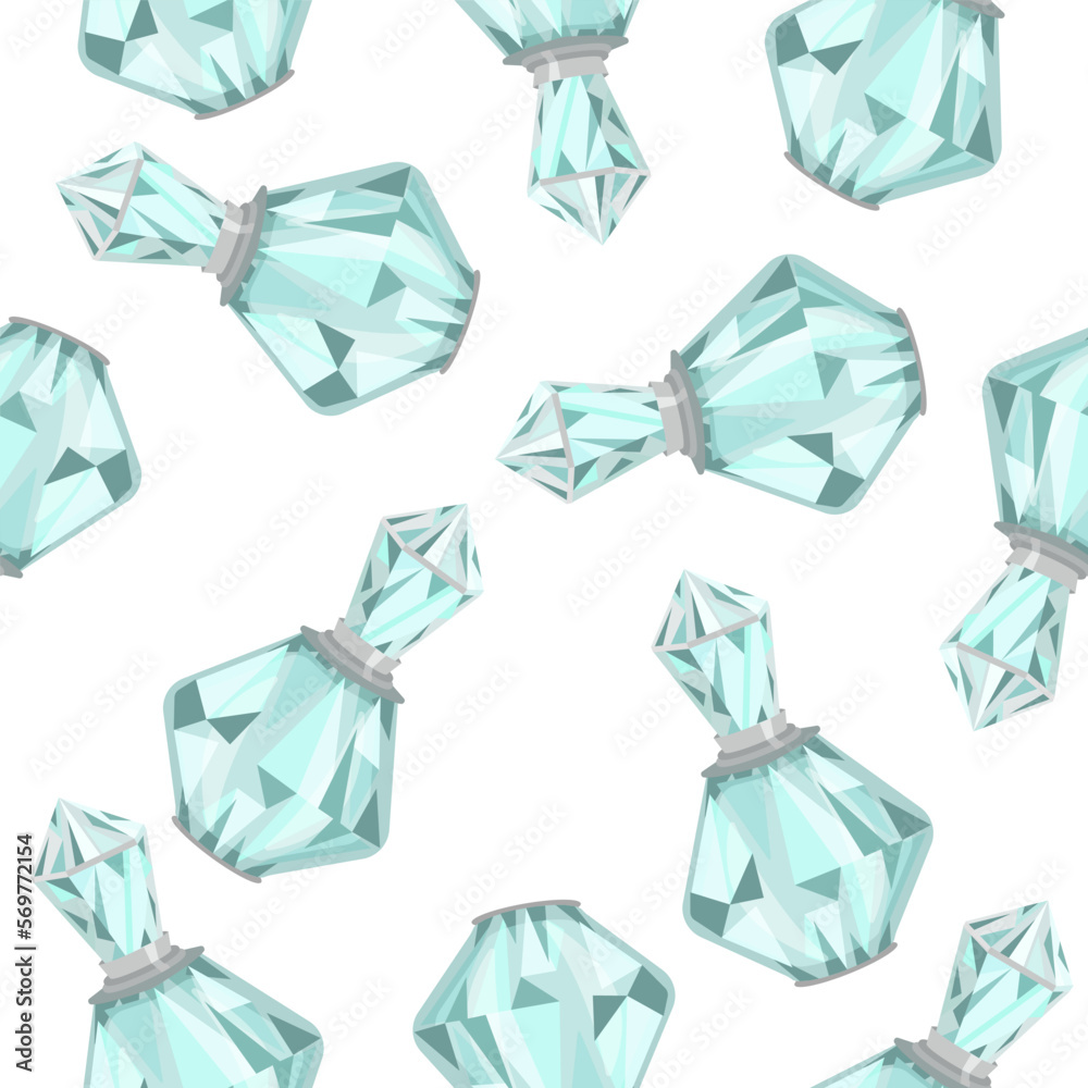 Seamless pattern of perfume in a bottle on a white background.Vector pattern for cosmetic designs. Seamless pattern of perfume in a bottle on a white background.Vector pattern for cosmetic designs.