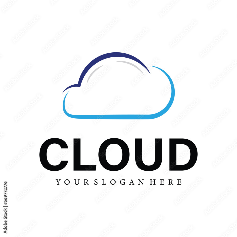 cloud blue simple internet technology logo icon vector template cloud blue simple internet technology logo icon vector template