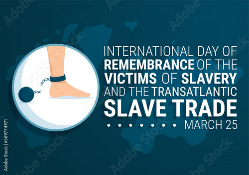 International Day of Remembrance of the Victims of Slavery and Transatlantic Slave Trade Hand Drawn Illustration with broken handcuffs on hand Design