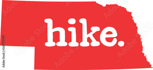 nebraska state map hike decal - PNG image with transparent background