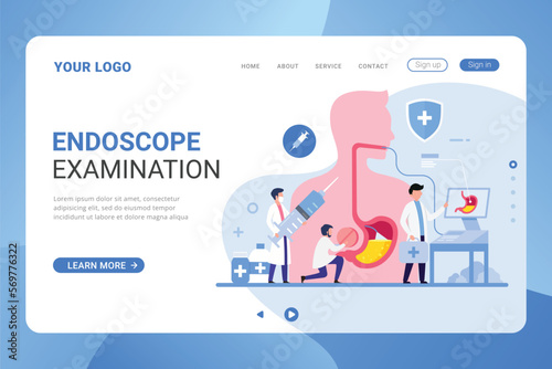 Gastroenterology doctor landing page template design concept