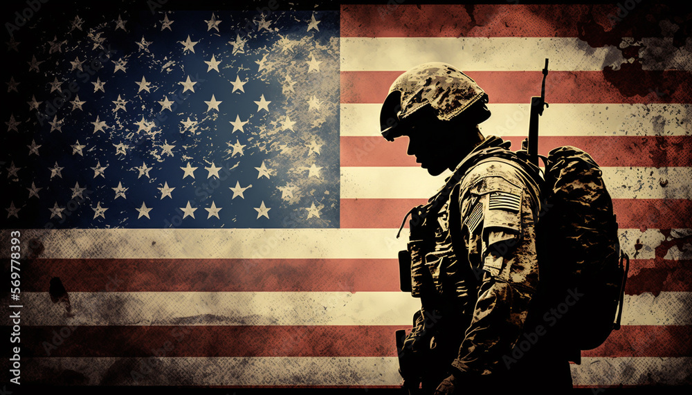 American Flag and Soldiers Illustrations, Red White and Blue, Memorial Day, Veterans Day, Fourth of July, Military Concept Art American Flag and Soldiers Illustrations, Red White and Blue, Memorial Day, Veterans Day, Fourth of July, Military Concept Art