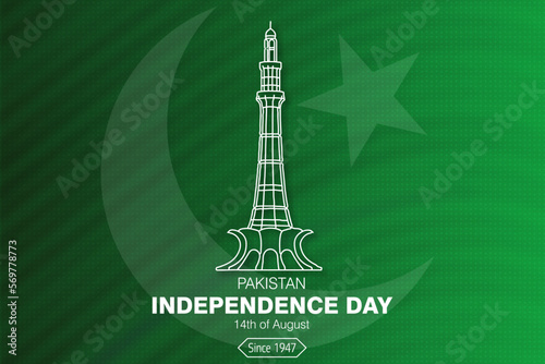 14th of august pakistan independence day celebration background. Happy Pakistan's independence day 14th of august 1947. Vector Illustration. 