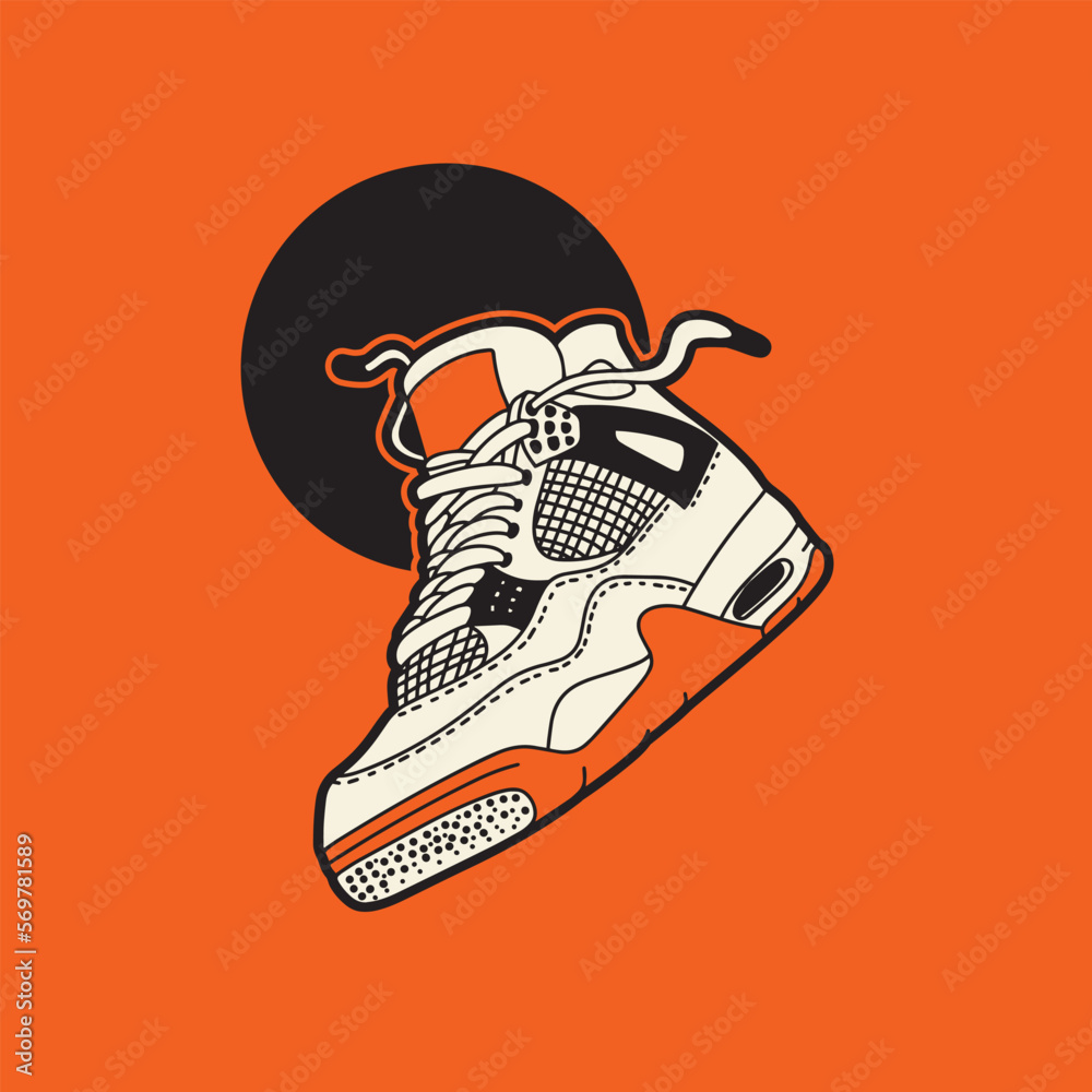 Sneaker shoes . Concept. Flat design. Vector illustration. Sneakers in flat style. Sneakers side view. Fashion sneakers.	
