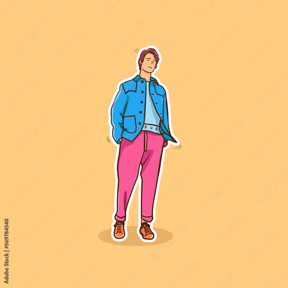 vector illustration of a person character wearing a summer outfit vector illustration of a person character wearing a summer outfit