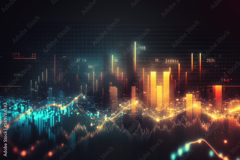 Stock market Business city technical financial graph on technology abstract background