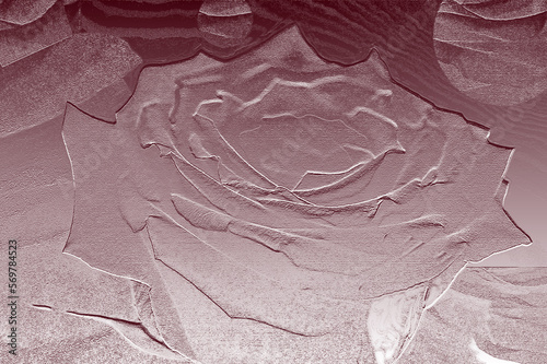 Stylized rose. Illustration. Close up of rose petalsa toned image. photo