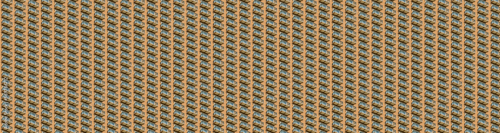 Digital art of endless balconies of an apartment in the afternoon. Skyscraper with fake repeating balconies and windows facade exterior. Digital art of endless balconies of an apartment in the afternoon. Skyscraper with fake repeating balconies and windows facade exterior.