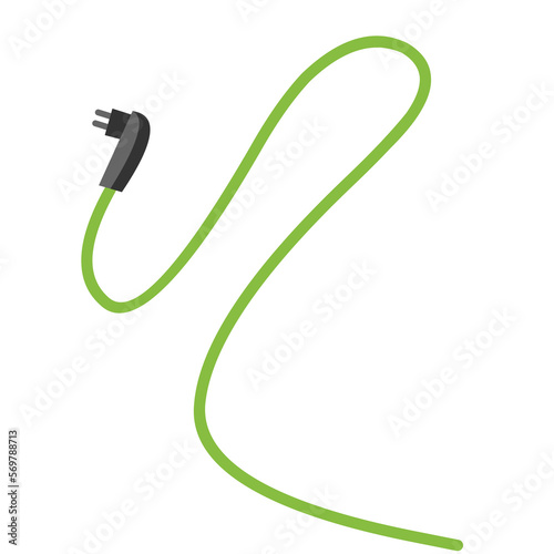 green cable with plug for electricity