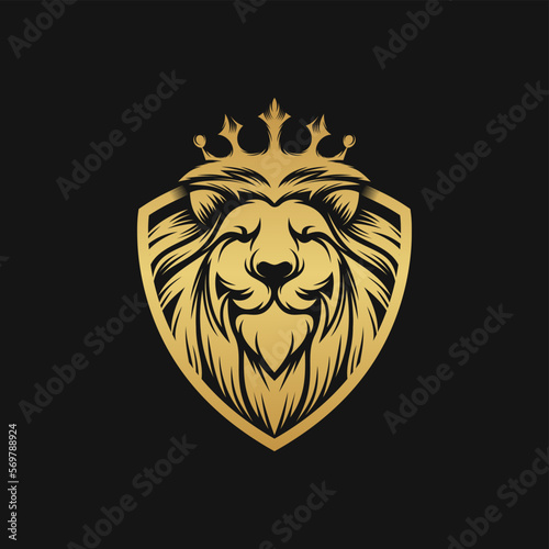 lion head logo design vector template