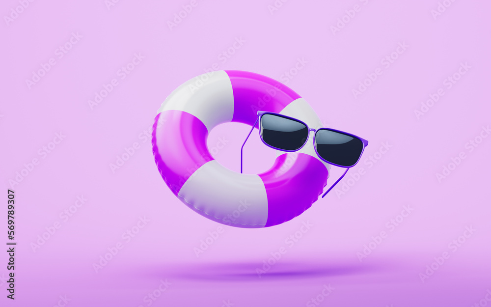 Inflatable swimming ring, summer and swimming themes, 3d rendering. Inflatable swimming ring, summer and swimming themes, 3d rendering.