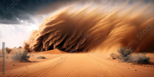 Papier peint Dramatic sand storm in desert